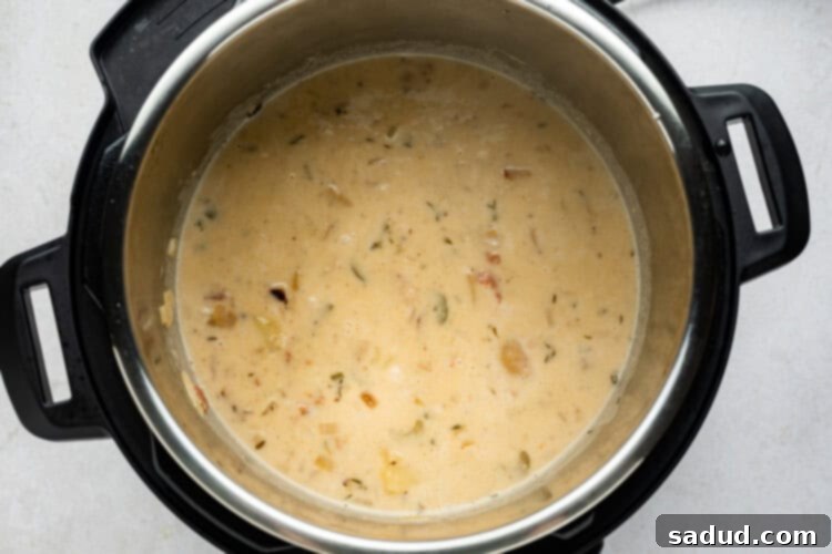 instant pot clam chowder step 4