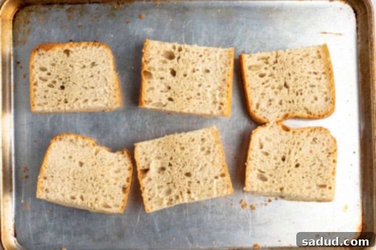 Ciabatta rolls on baking sheet, lightly toasted.