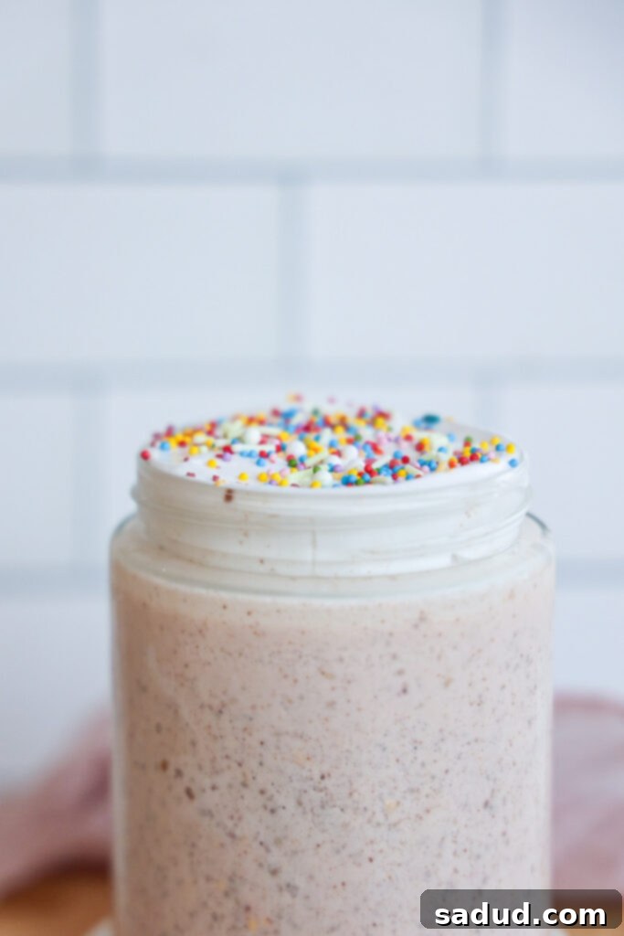 Birthday cake chia overnight oats