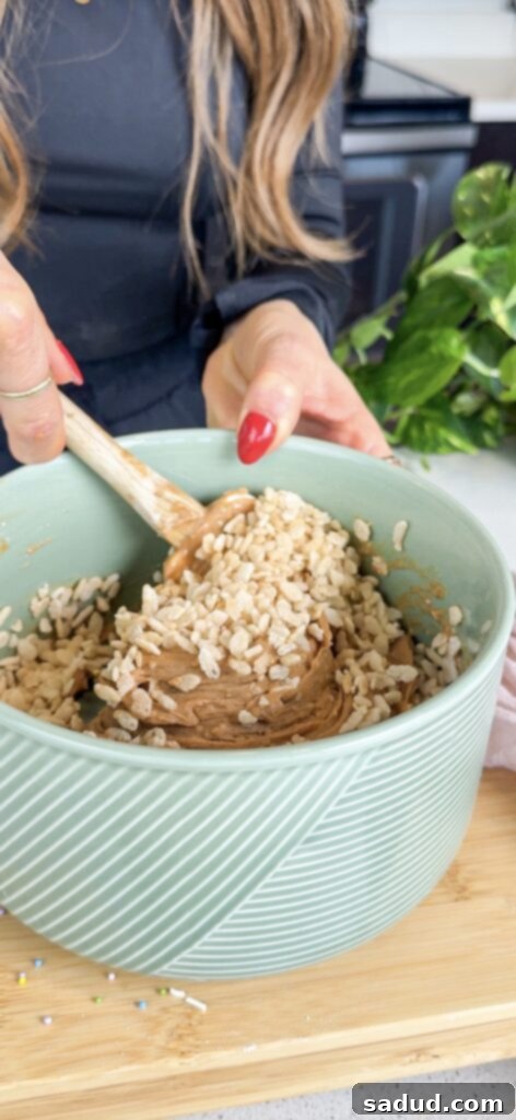 healthy rice krispie treats with chocolate drizzle
