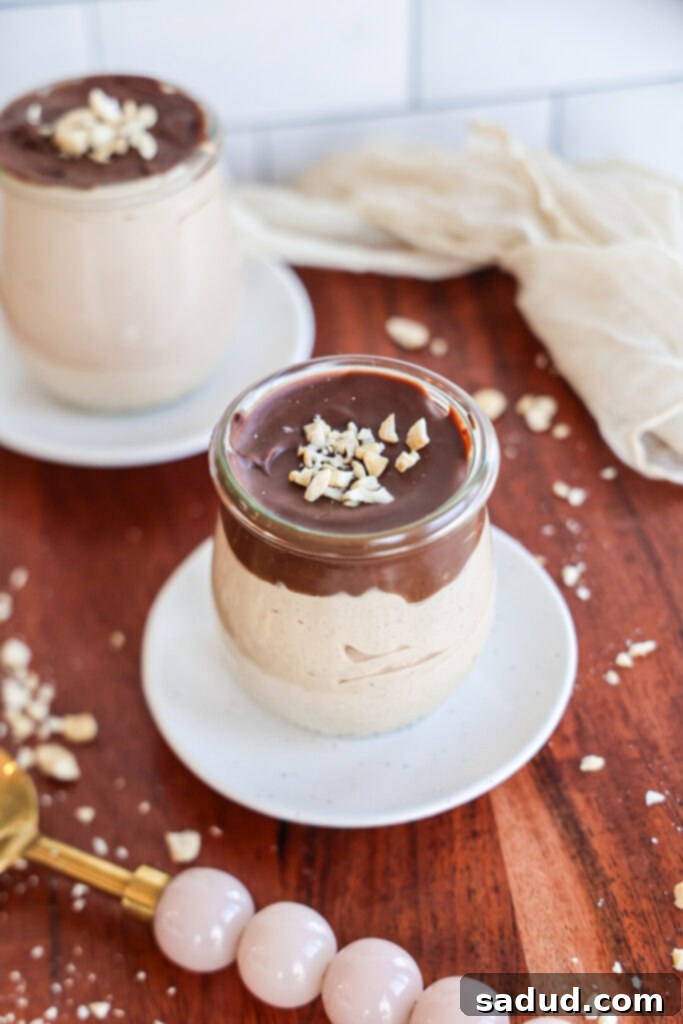 Creamy Peanut Butter Mousse Yogurt Bowl - Close-up shot of the delicious texture