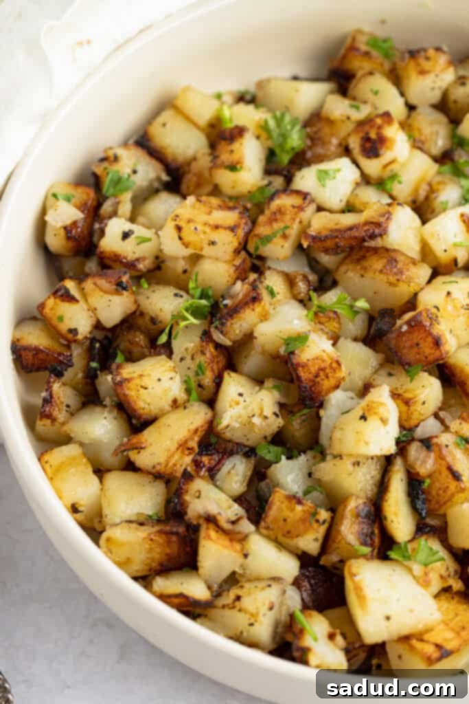 Dixie Skillet Spuds 2 Southern fried potatoes in a large bowl