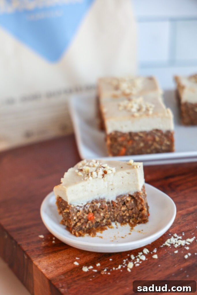 Healthy no-bake high protein carrot cake.