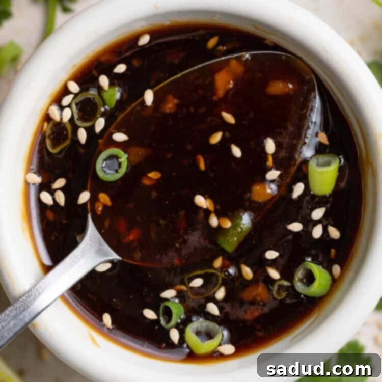 close up image of keto teriyaki sauce in a dish