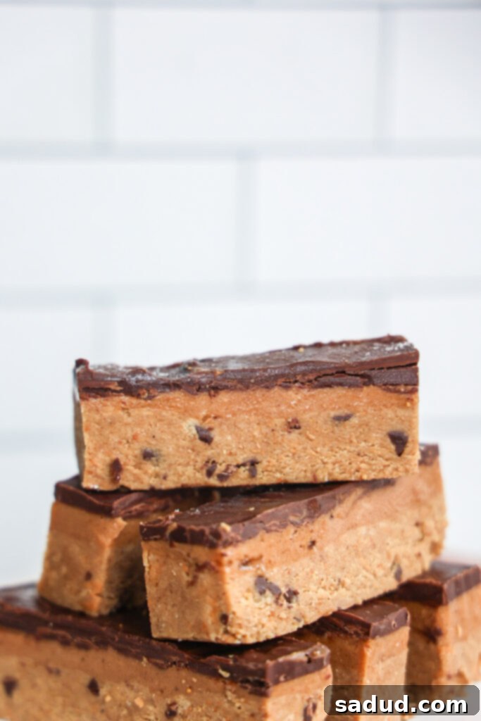Caramel protein cookie dough bars with chocolate - vegan and gluten-free and paleo!