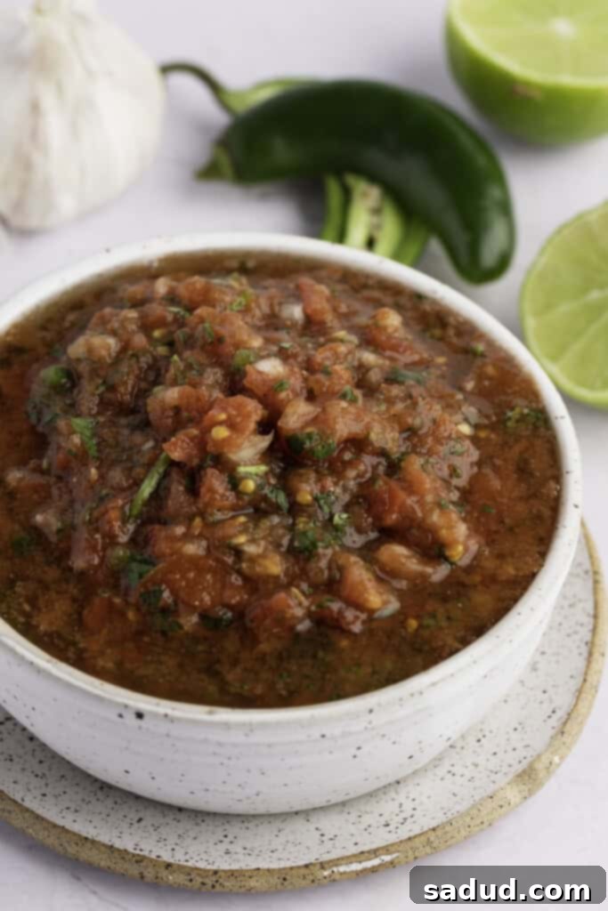 Vibrant homemade keto salsa in a white bowl, ready to be served with low-carb dishes
