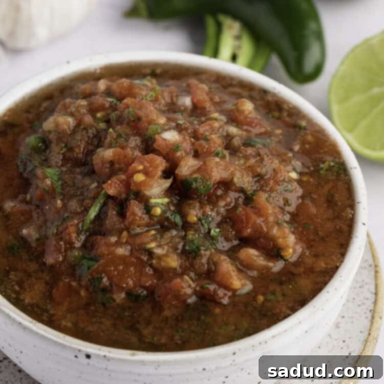 Keto salsa in white bowl