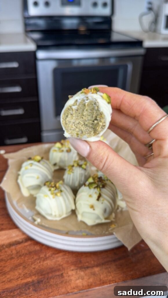 A plate of matcha protein balls.
