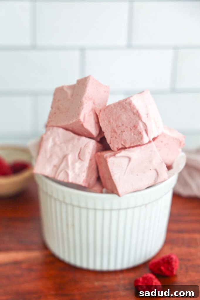 Homemade Gut-Nourishing Raspberry Marshmallows 2 Pillowy healthy homemade raspberry marshmallows without corn syrup.