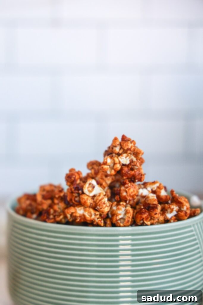 Caramel corn with pecans and sea salt