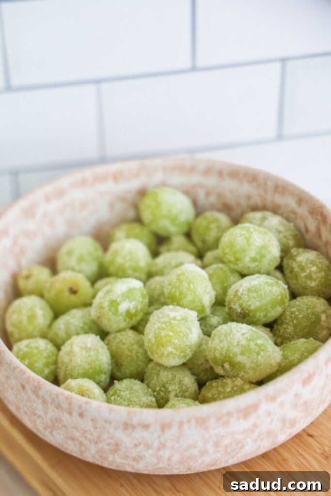 Healthy, paleo sour patch frozen grapes