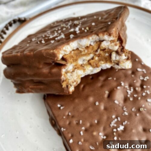 Close-up of a stack of rice cake snickers