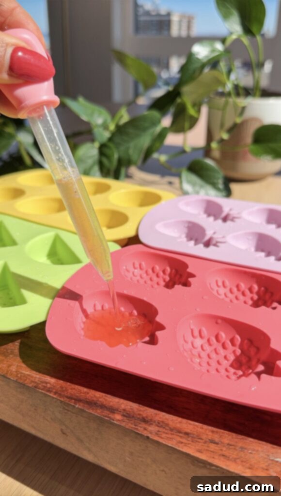 Mixing homemade fruit gummies