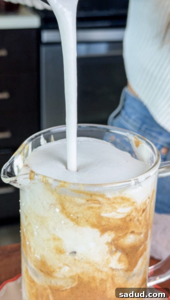 Latte with homemade cold foam.