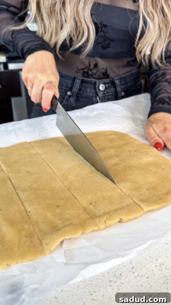 Dough being rolled out for gluten-free Pop-Tarts.