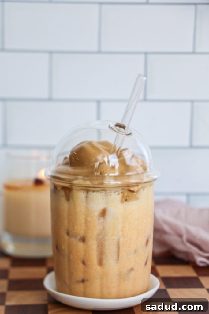 pumpkin spice latte with whipped coffee and pumpkin spice milk.