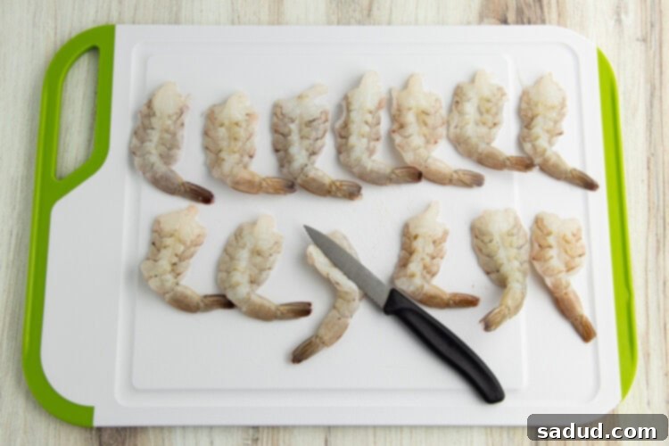 Butterflied shrimp.