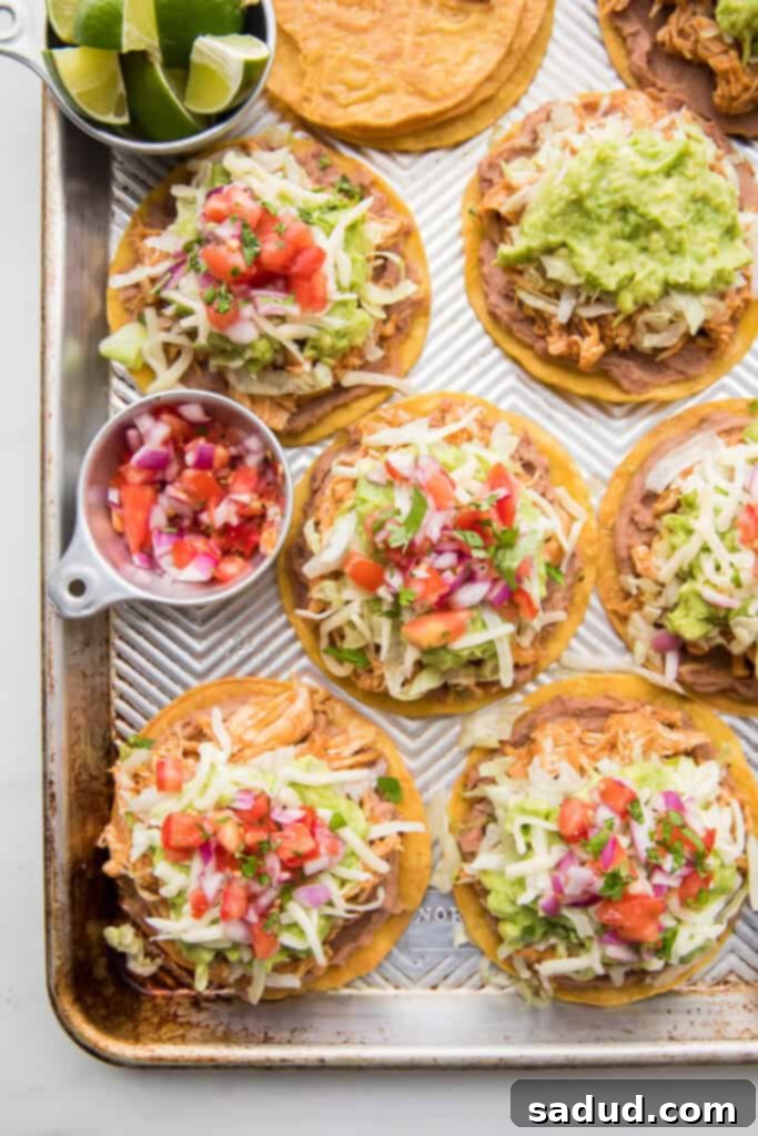 Top shot of our tortillas loaded with toppings