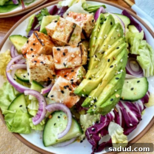 Buffalo Tofu Tahini Ranch Salad