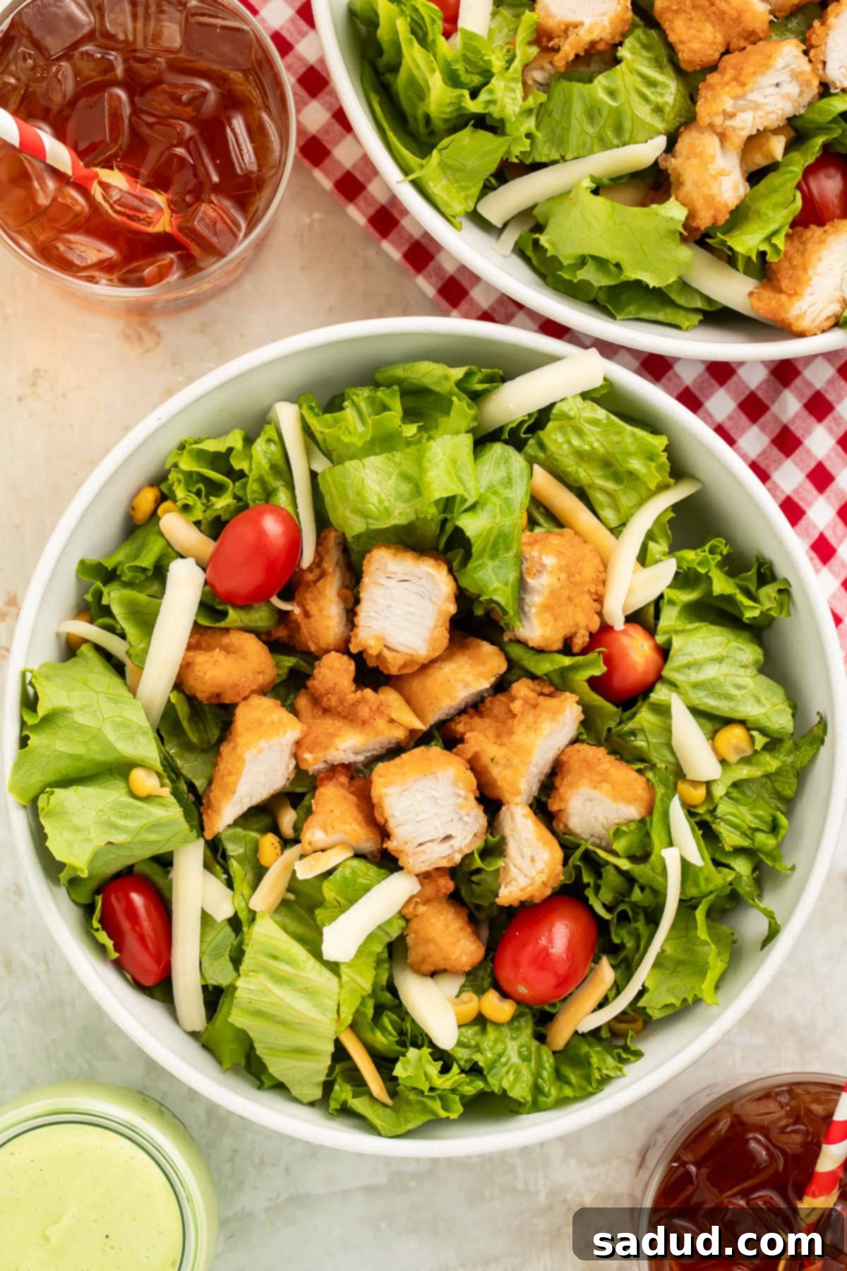 Chick-Fil-A cobb salad copycat in a bowl on a table.