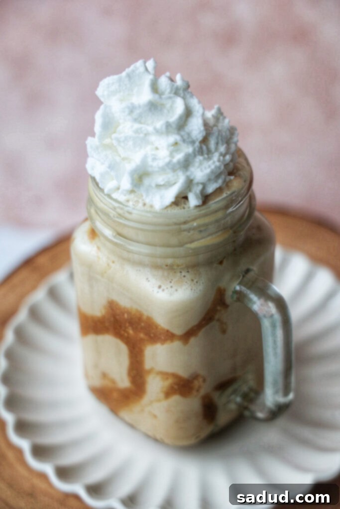 caramel ribbon frappuccino (Vegan)