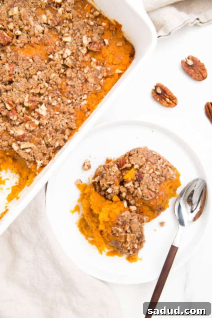 Marshmallow Sweet Potato Delight 4 overhead photo of sweet potato casserole