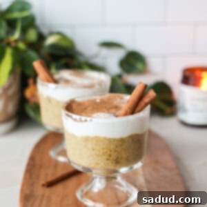 Beautifully prepared Pumpkin Chia Pudding in jars, ready to be served