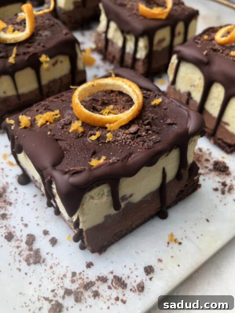 A plate of chocolate orange cheesecakes