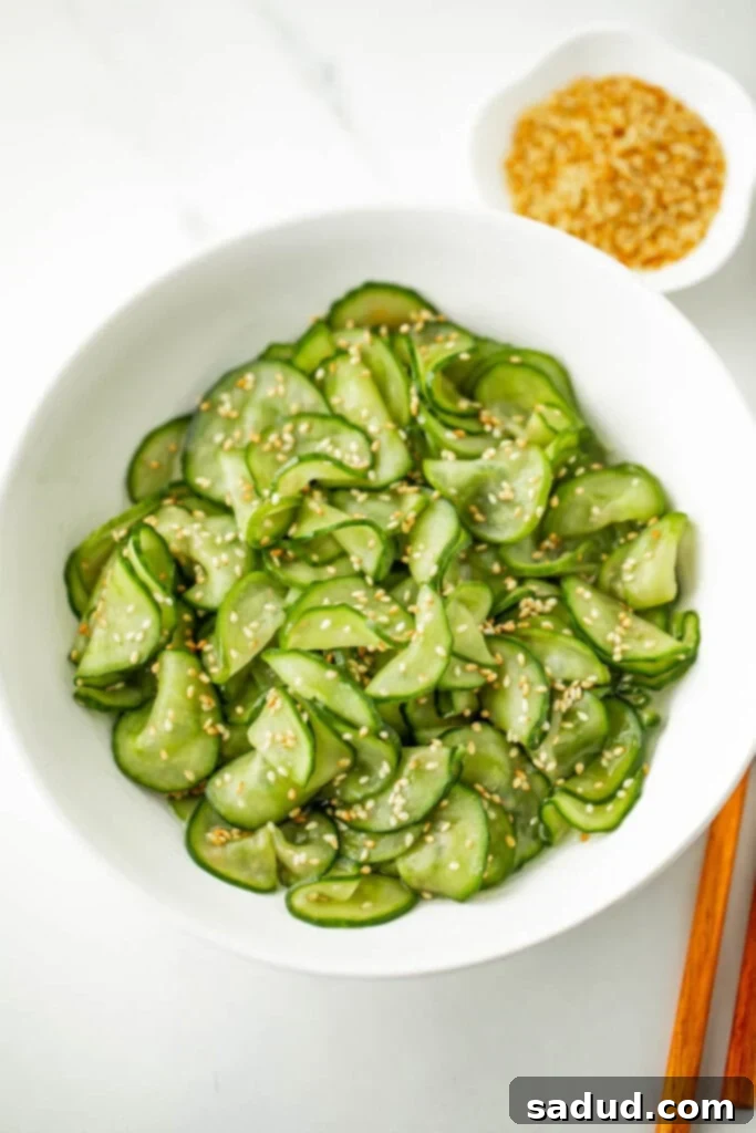 Refreshing Asian Cucumber Salad 2 Bowl of simple Asian cucumber salad
