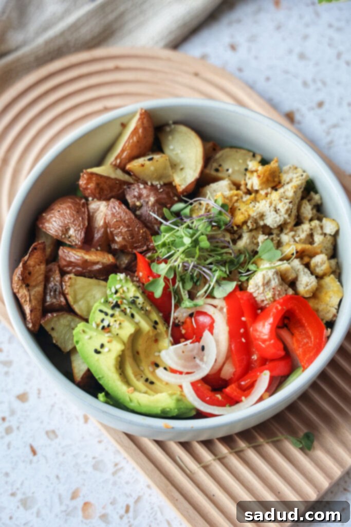 Savory Tofu Scramble Breakfast Power Bowl 2 Tofu scramble breakfast bowl