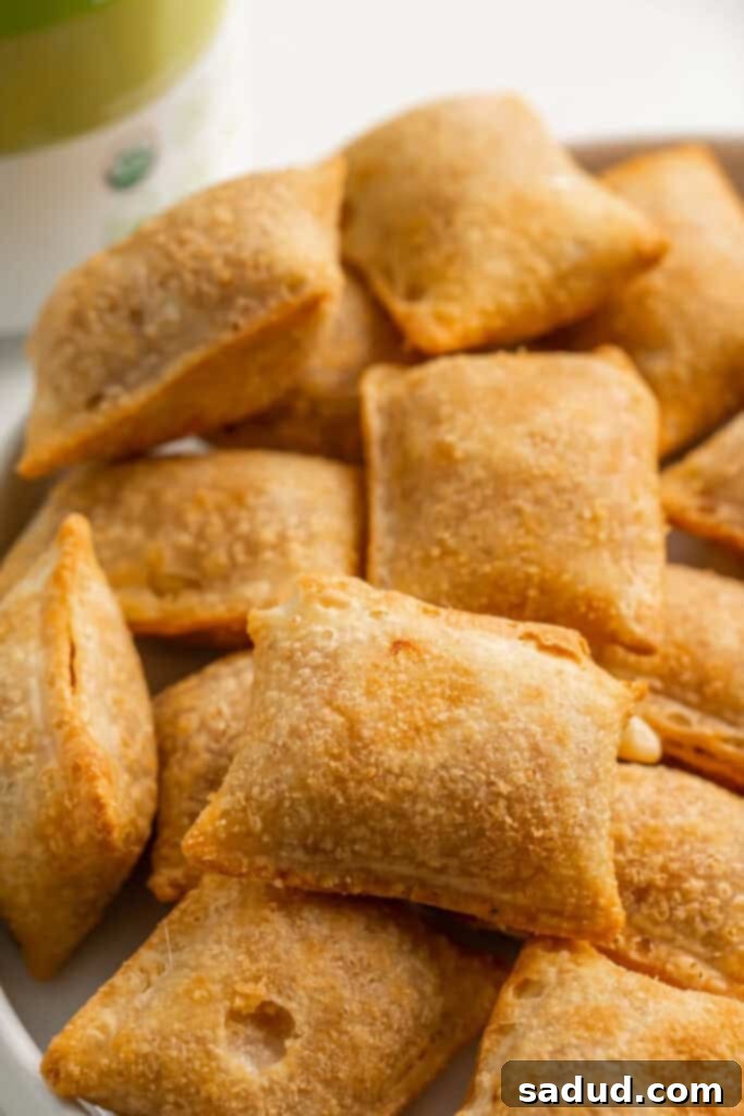 Air fryer pizza rolls, perfectly golden and crispy