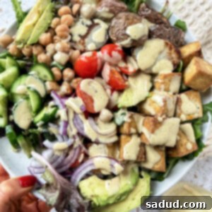 Vegan Nicoise Salad, crispy tofu and potatoes