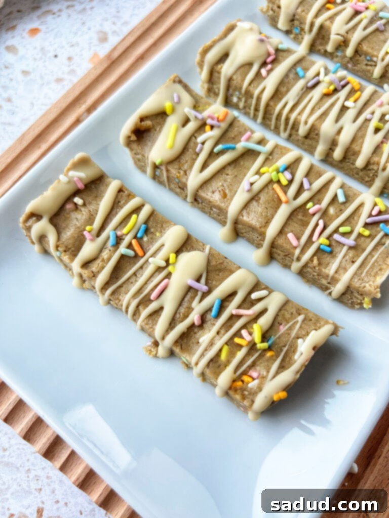 Vegan birthday cake protein bars.