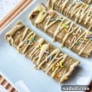 Vegan Birthday Cake Protein Bars recipe image.