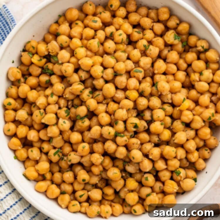 No Soak Instant Pot Chickpeas 4 A large white bowl holding no-soak Instant Pot chickpeas.