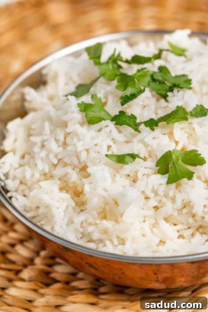 Instant Pot basmati rice, perfectly cooked and fluffy