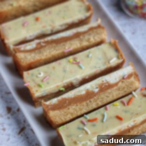 A high-angle shot of the finished vegan birthday cake Twix bars.