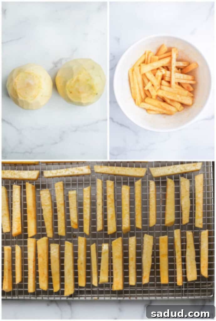 Instructions for keto fries
