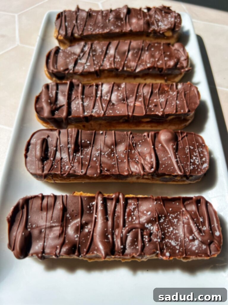 A plate of healthy snickers protein bars, ready to be enjoyed.