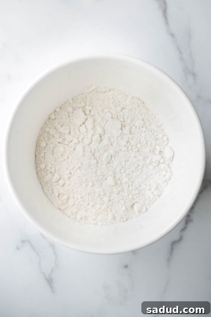 Dry ingredients for lemon muffins