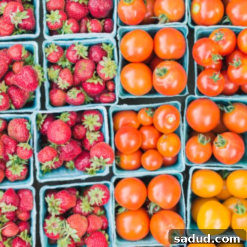 Fresh, vibrant, and diverse seasonal produce displayed beautifully, symbolizing healthy and intentional eating.