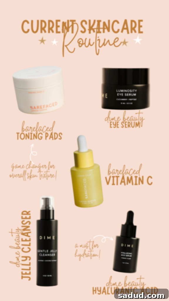 Current clean beauty skincare routine.