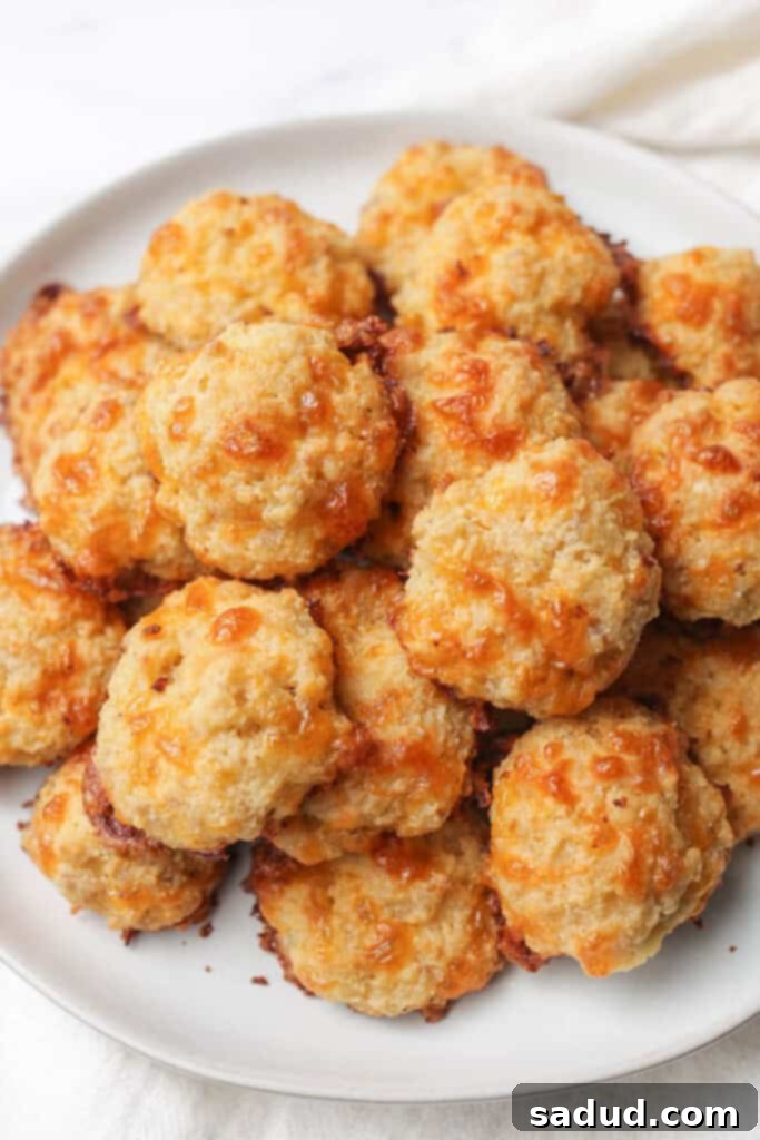 Cream cheese sausage balls on a plate