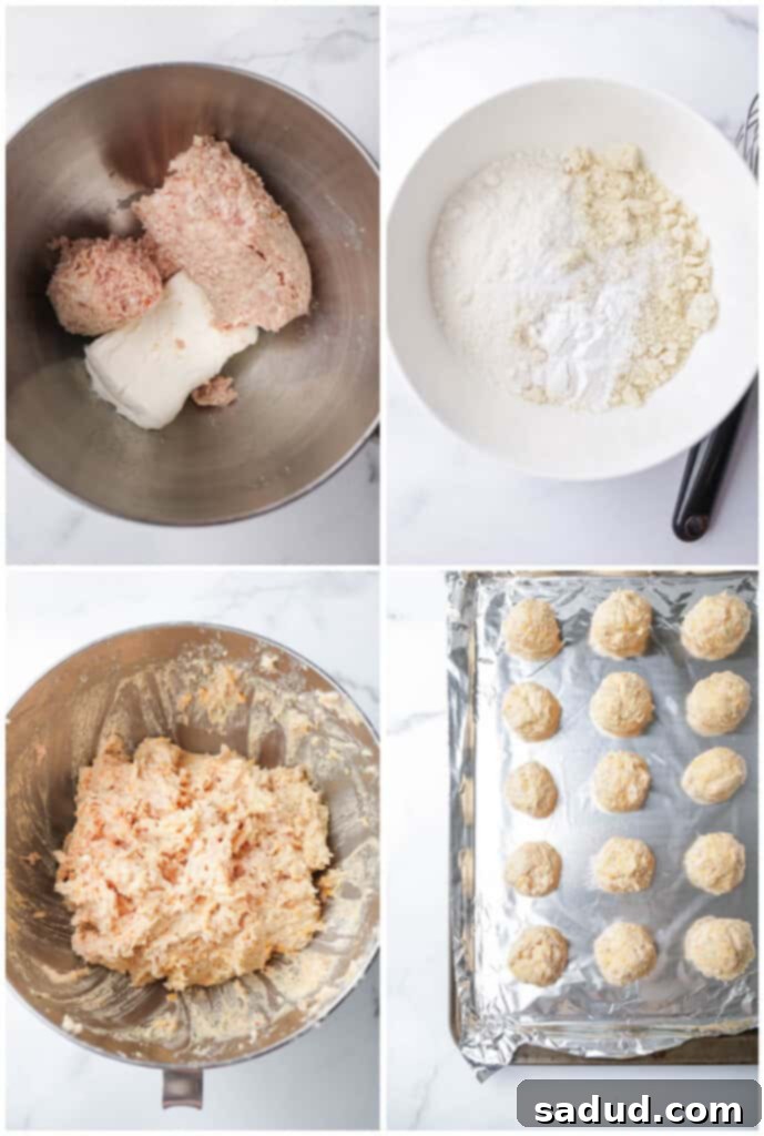 Instructions for cream cheese sausage balls
