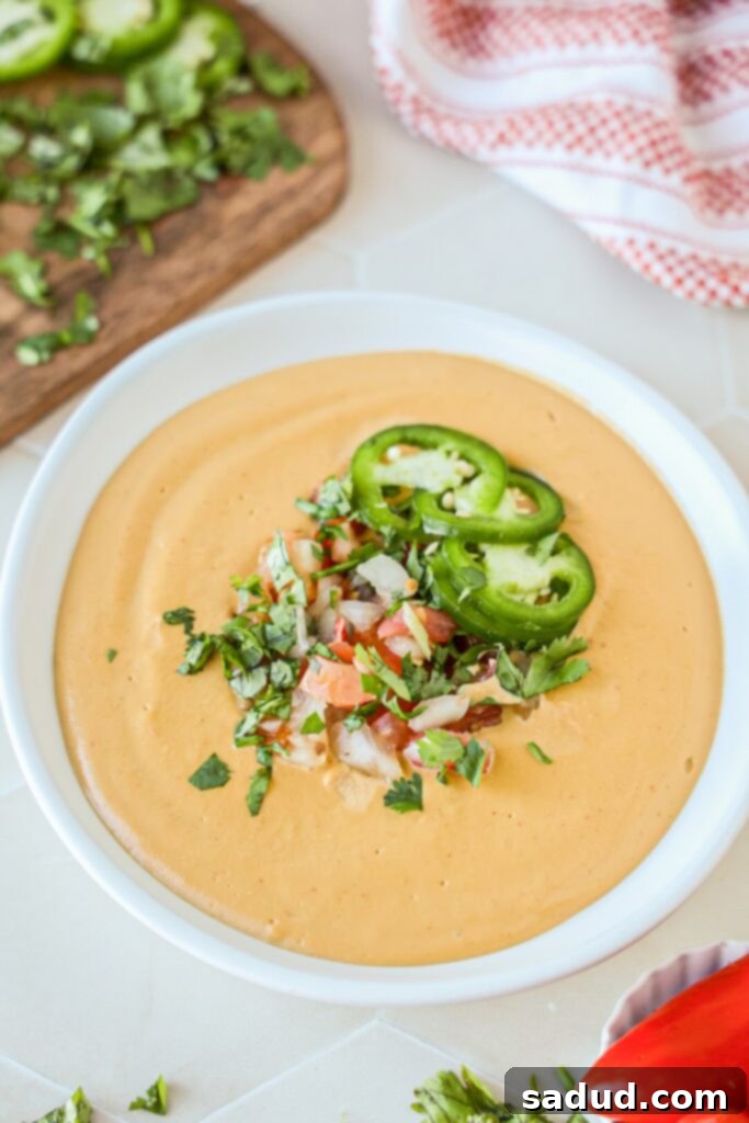 Healthy vegan queso