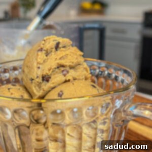 Freshly made vegan protein cookie dough ready to be served