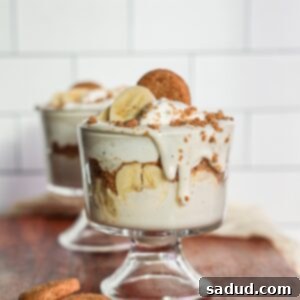 A beautiful jar of layered healthy banana pudding