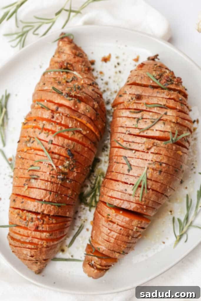 Hasselback sweet potatoes