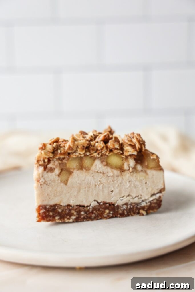 No Bake Caramel apple crumble cheesecake