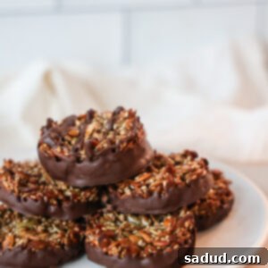 Finished chocolate seed bars on a plate, ready to be served.
